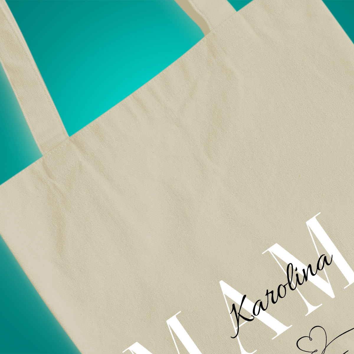 Materiałowa torba shopper z własnym nadrukiem MAMA + imię - spersonalizowany prezent dla mamy - Adamell.pl