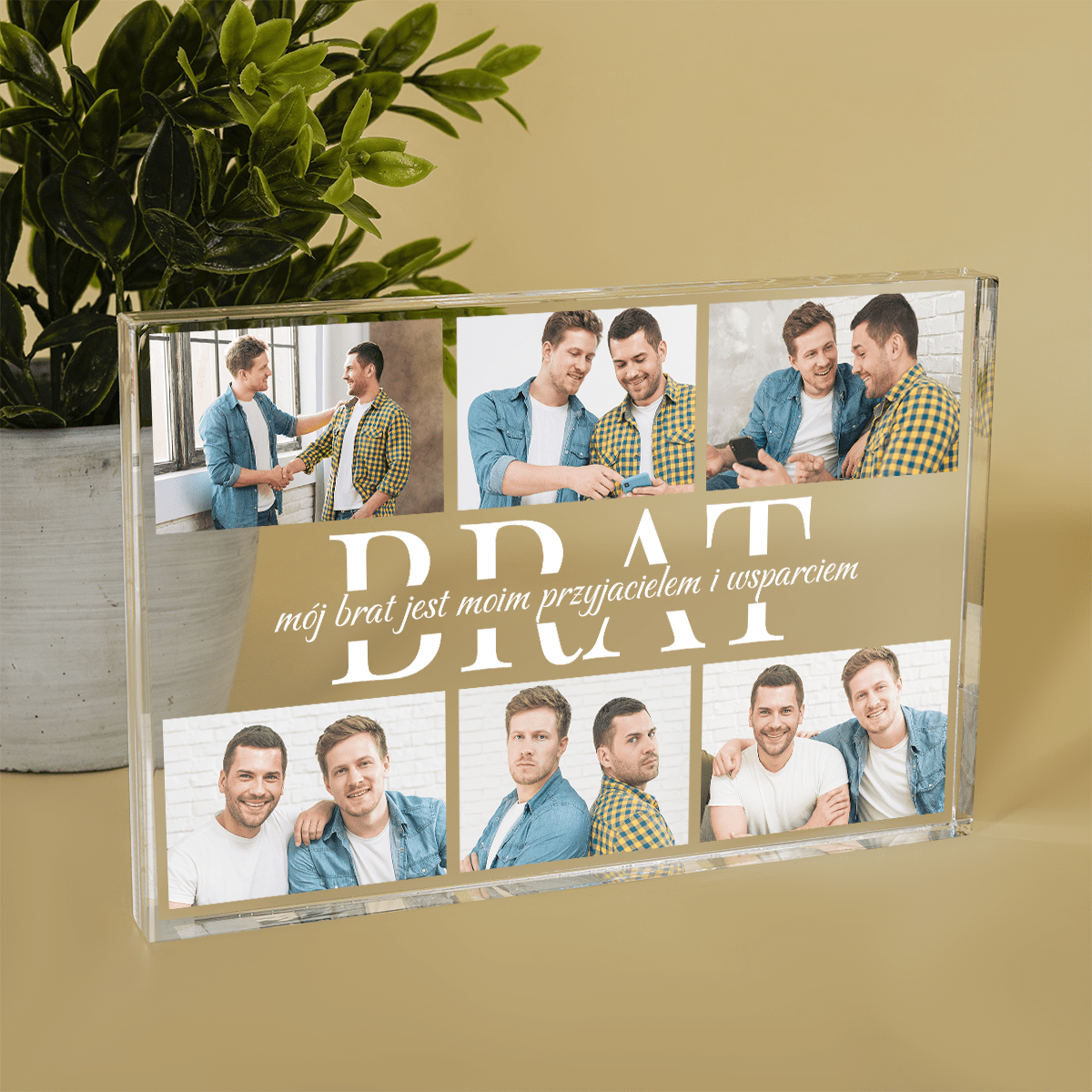 Mój brat - Druk na szkle, spersonalizowany prezent dla brata - Adamell.pl