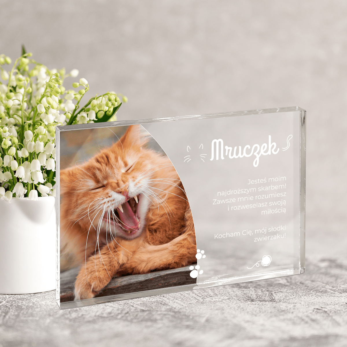 Mój słodki zwierzak - Druk na szkle, spersonalizowany prezent - Adamell.pl