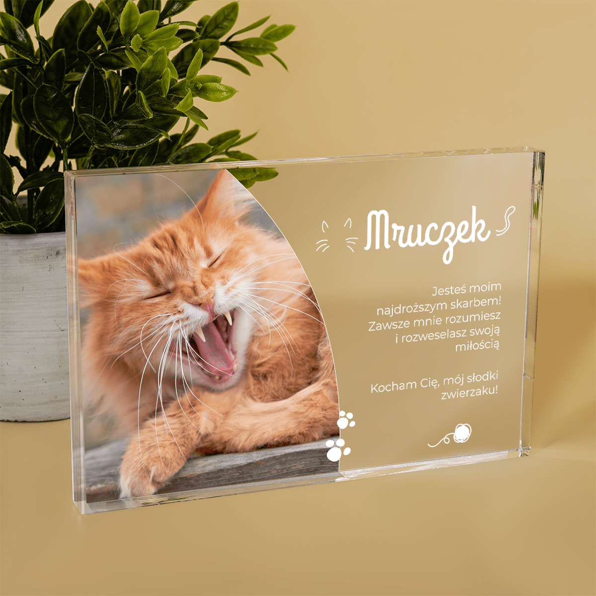 Mój słodki zwierzak - Druk na szkle, spersonalizowany prezent - Adamell.pl