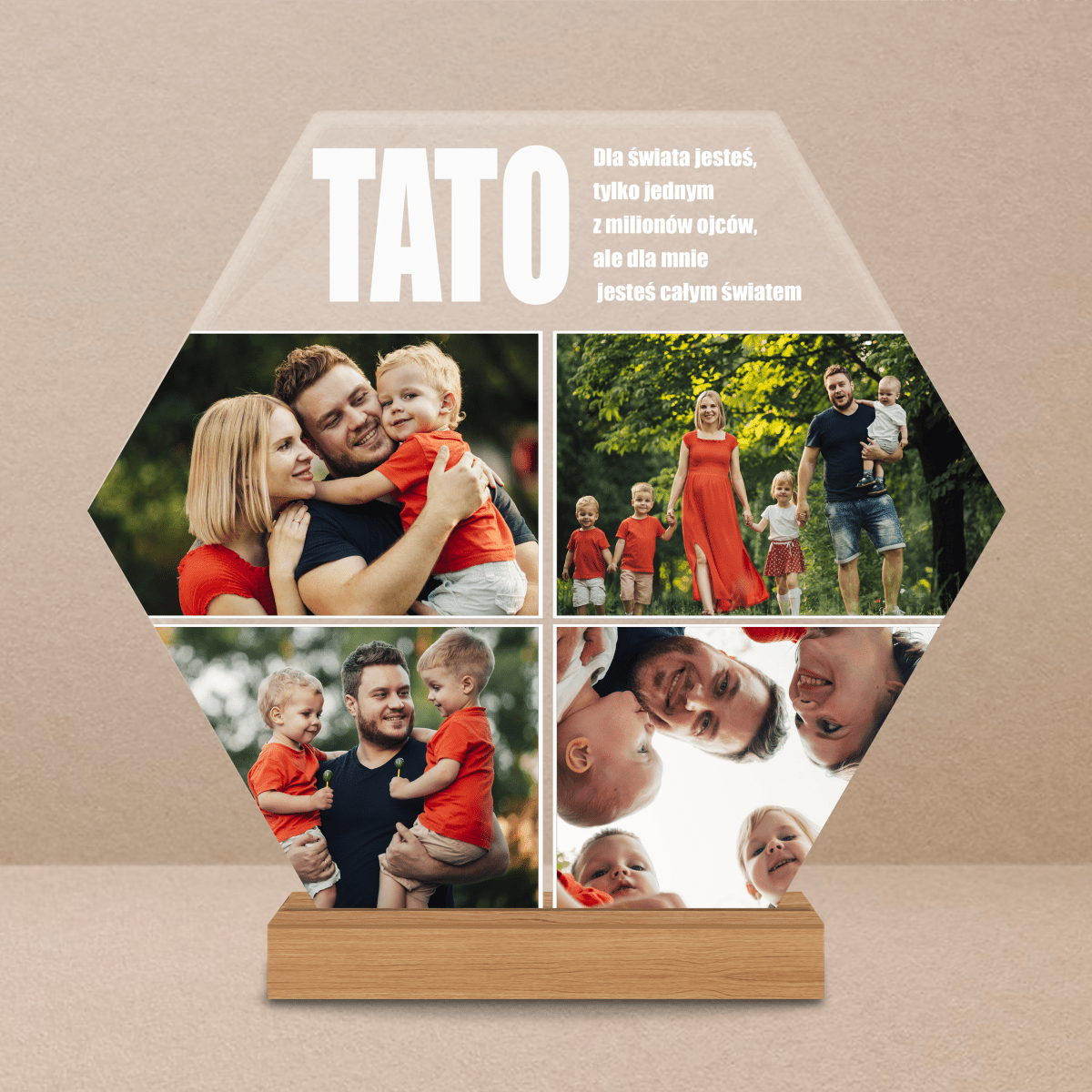 Mój wyjątkowy tata 4 zdjęcia - Druk na szkle, spersonalizowany prezent dla taty - Adamell.pl