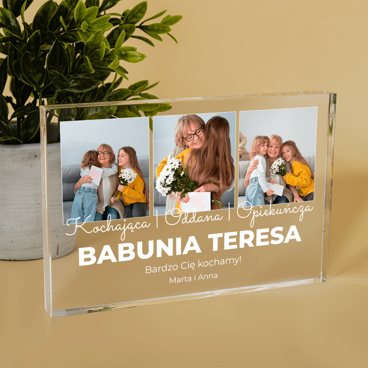 Moja babunia - Druk na szkle, spersonalizowany prezent dla babci - Adamell.pl