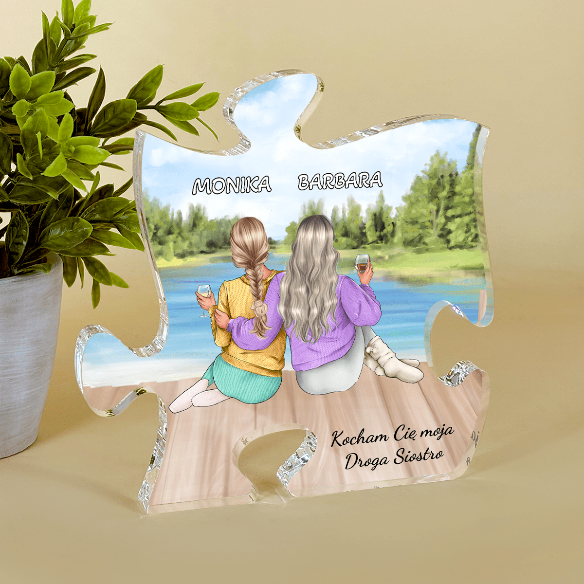 Moja droga siostra - Druk na szkle - puzzel, spersonalizowany prezent dla siostry - Adamell.pl