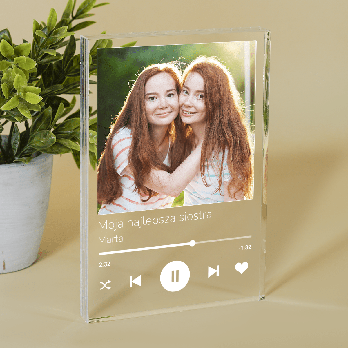 Moja najlepsza siostra - Druk na szkle, spersonalizowany prezent dla siostry - Adamell.pl