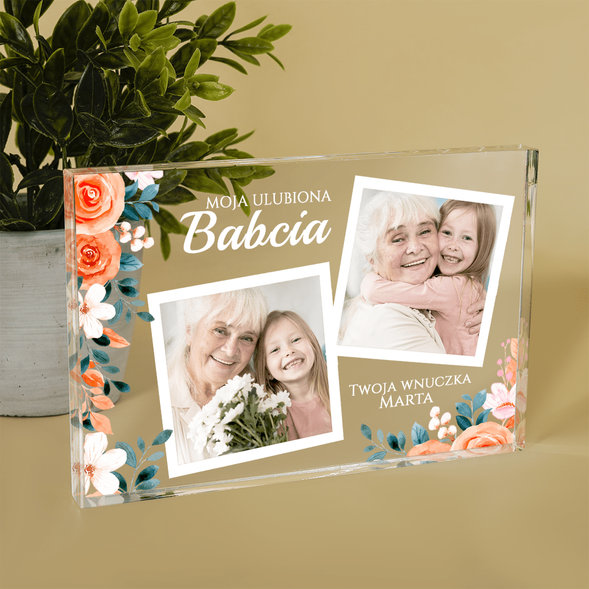 Moja ulubiona babcia - Druk na szkle, spersonalizowany prezent dla babci - Adamell.pl