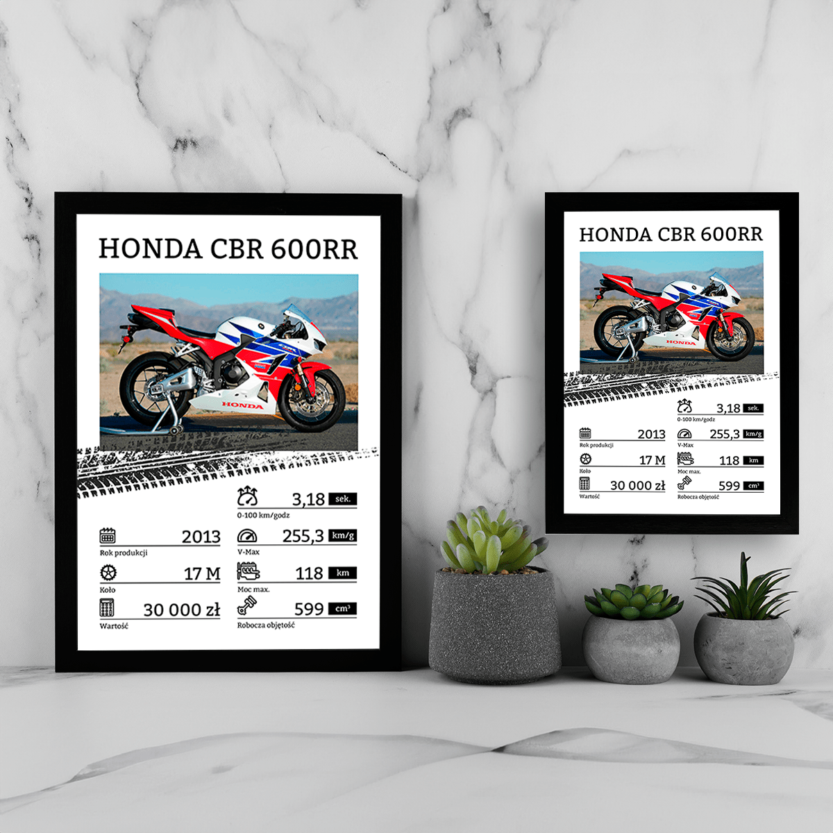 Motocykl - Druk na szkle, spersonalizowany prezent dla motocyklisty - Adamell.pl