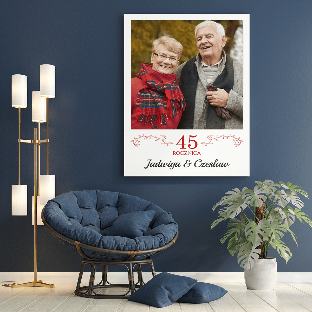 Na 45. rocznicę - druk na płótnie, spersonalizowany prezent dla pary - Adamell.pl
