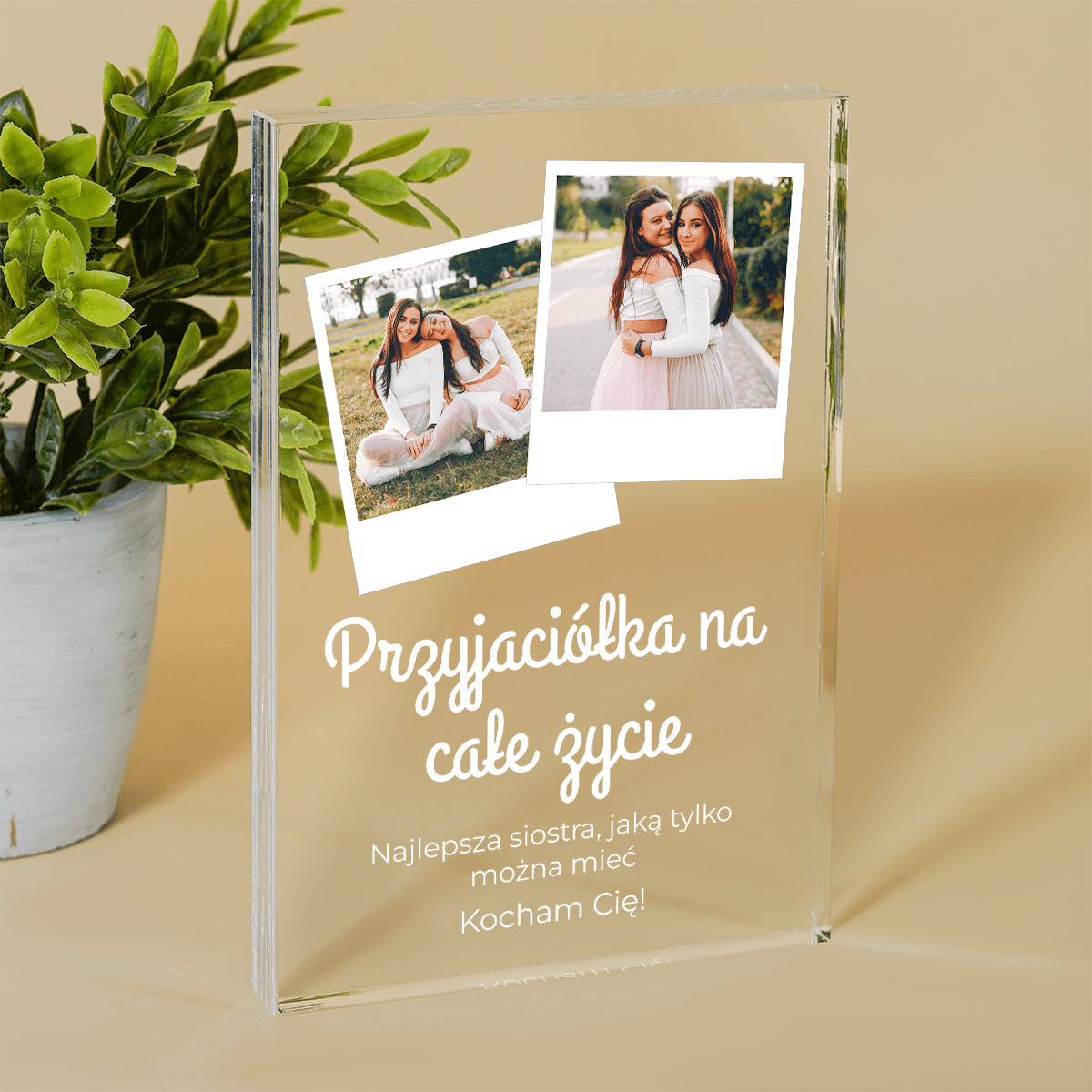 Na całe życie - Druk na szkle, spersonalizowany prezent dla siostry - Adamell.pl