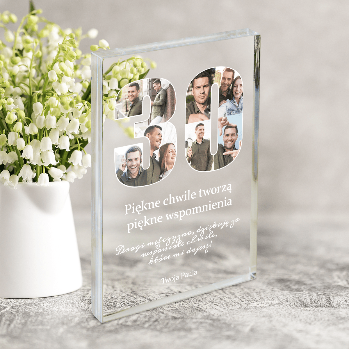 Na Twoje 30 urodziny - Druk na szkle, spersonalizowany prezent dla mężczyzny - Adamell.pl