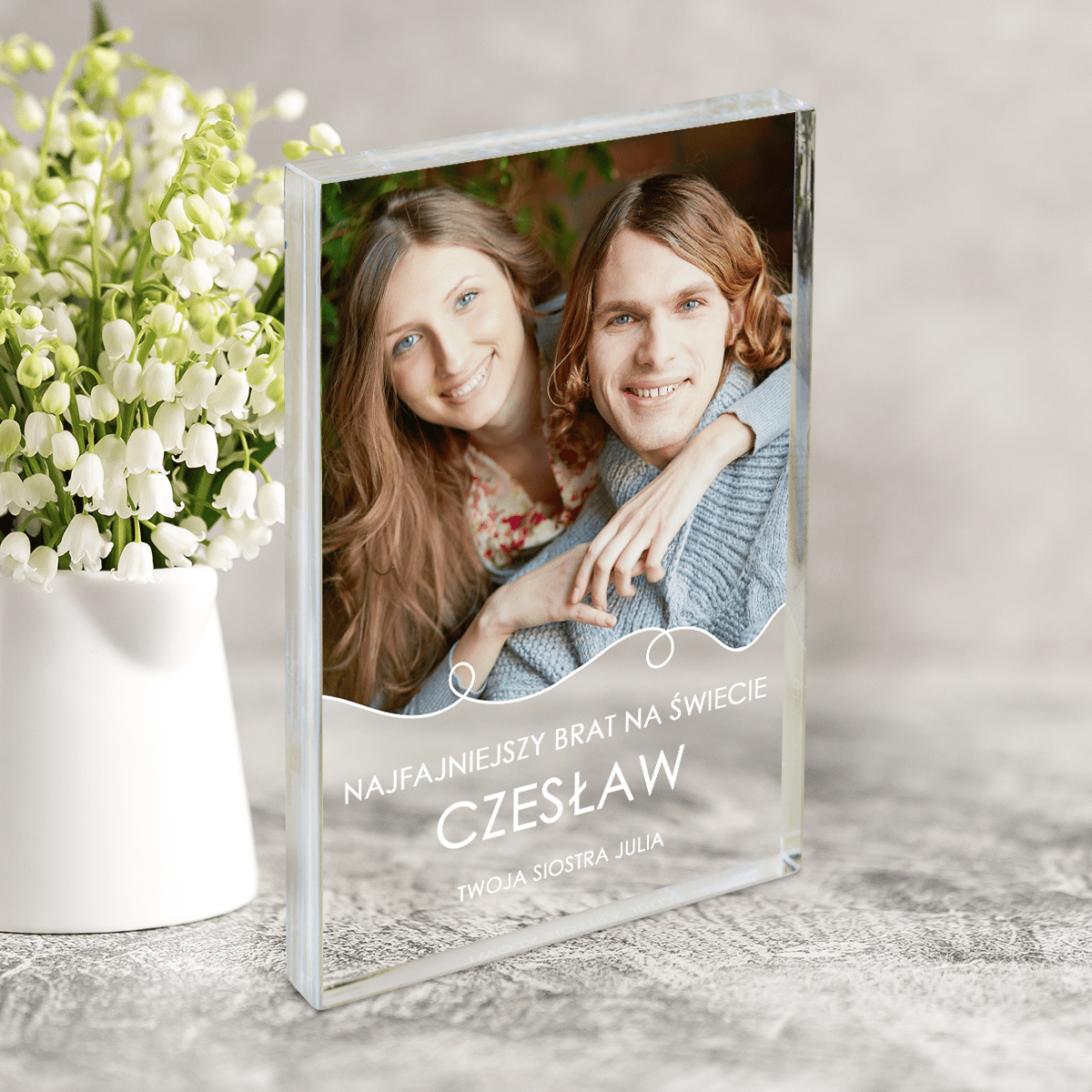 Najfajniejszy brat na świecie - Druk na szkle, spersonalizowany prezent dla brata - Adamell.pl