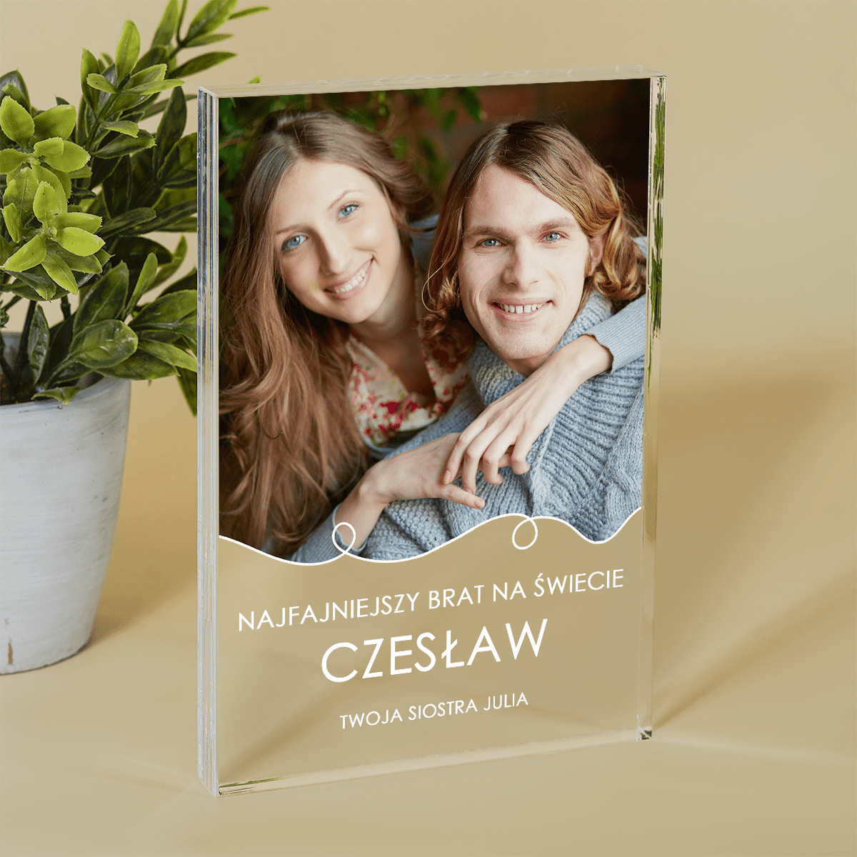 Najfajniejszy brat na świecie - Druk na szkle, spersonalizowany prezent dla brata - Adamell.pl