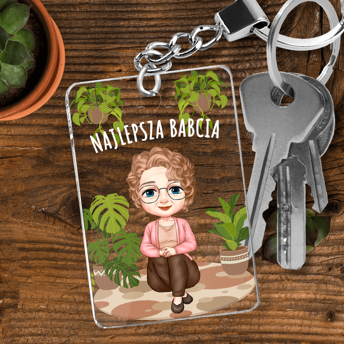 Najlepsza babcia - brelok do kluczy, spersonalizowany prezent dla babci - Adamell.pl