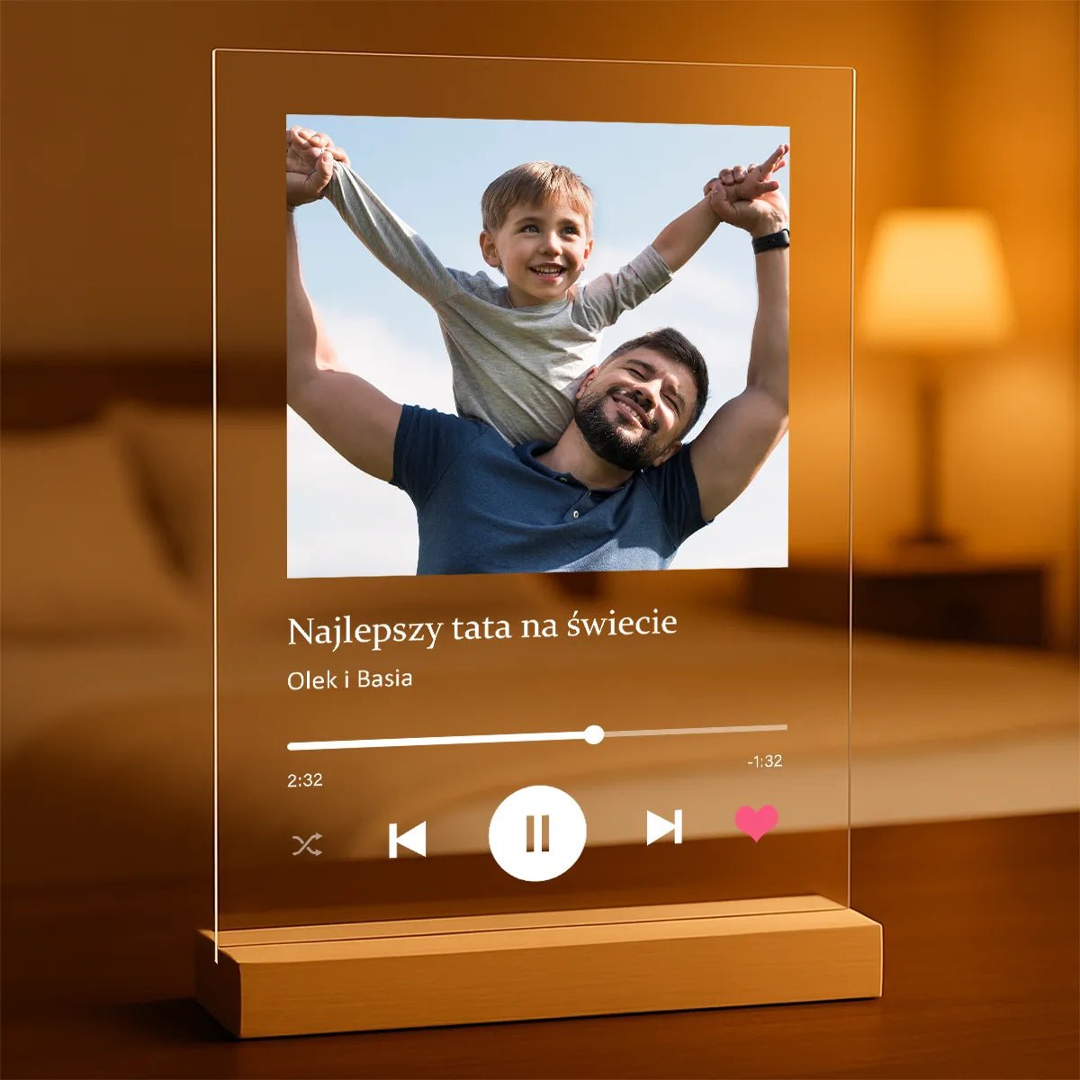 Najlepszy tata na świecie - Druk na szkle, spersonalizowany prezent dla taty - Adamell.pl