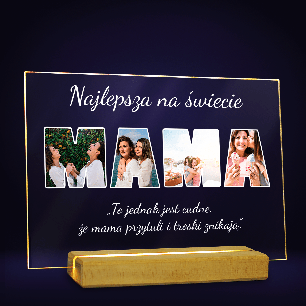 Najwspanialsza mama na świecie - Druk na szkle, spersonalizowany prezent dla mamy - Adamell.pl