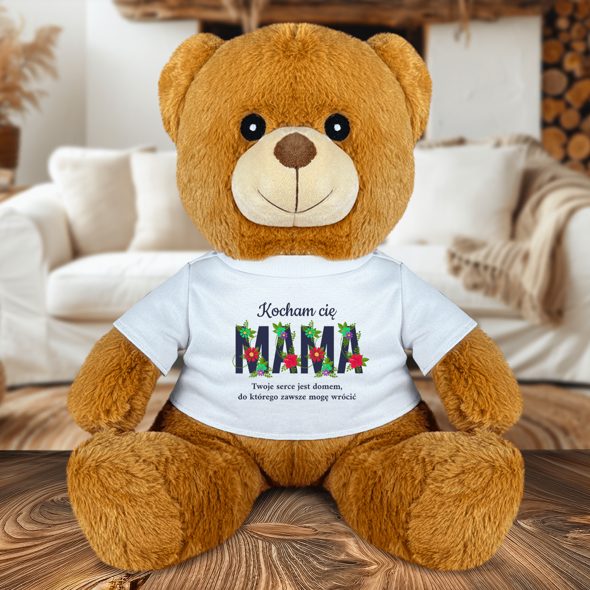 Napis MAMA - Miś z nadrukiem, spersonalizowany prezent dla mamy - Adamell.pl