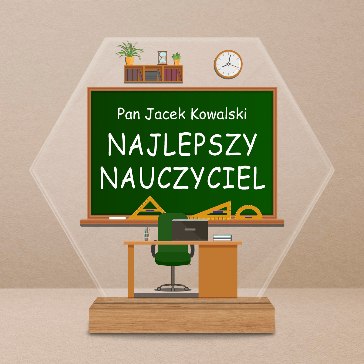 Nasz najlepszy nauczyciel - Druk na szkle, spersonalizowany prezent dla nauczyciela - Adamell.pl