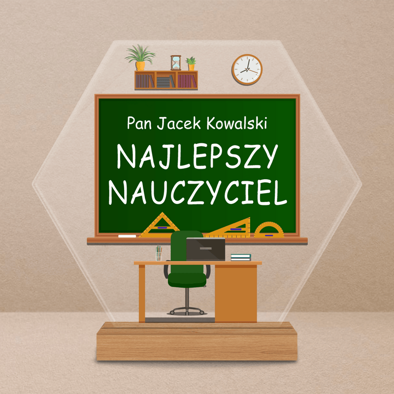 Nasz najlepszy nauczyciel - Druk na szkle, spersonalizowany prezent dla nauczyciela - Adamell.pl