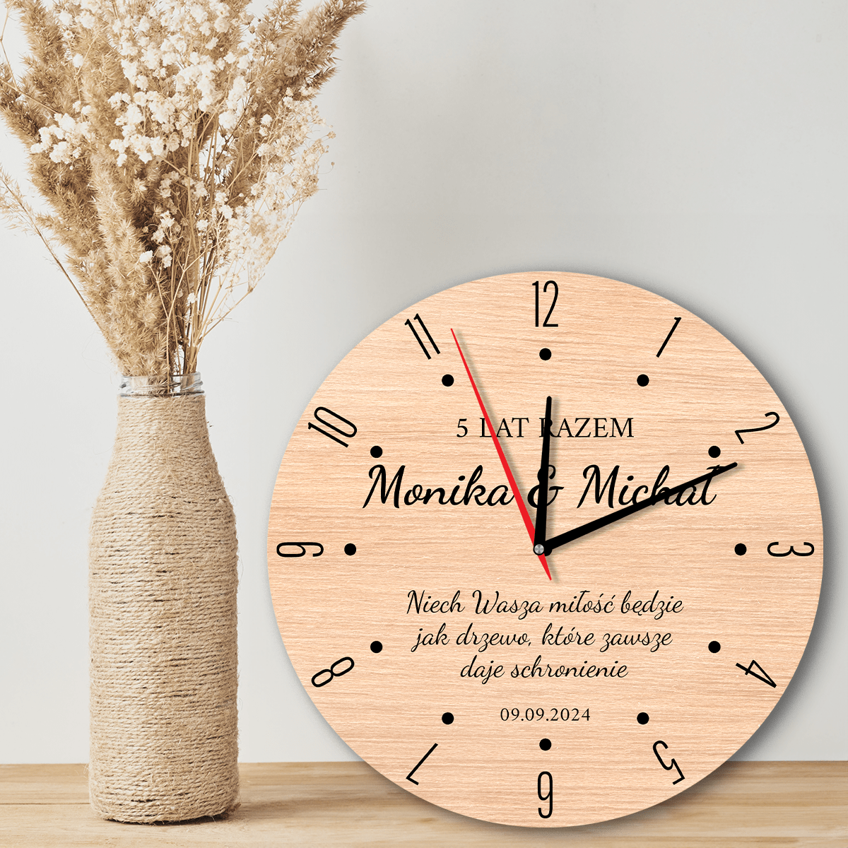 Nasza rocznica - zegar ze zdjęciem, spersonalizowany prezent dla pary - Adamell.pl