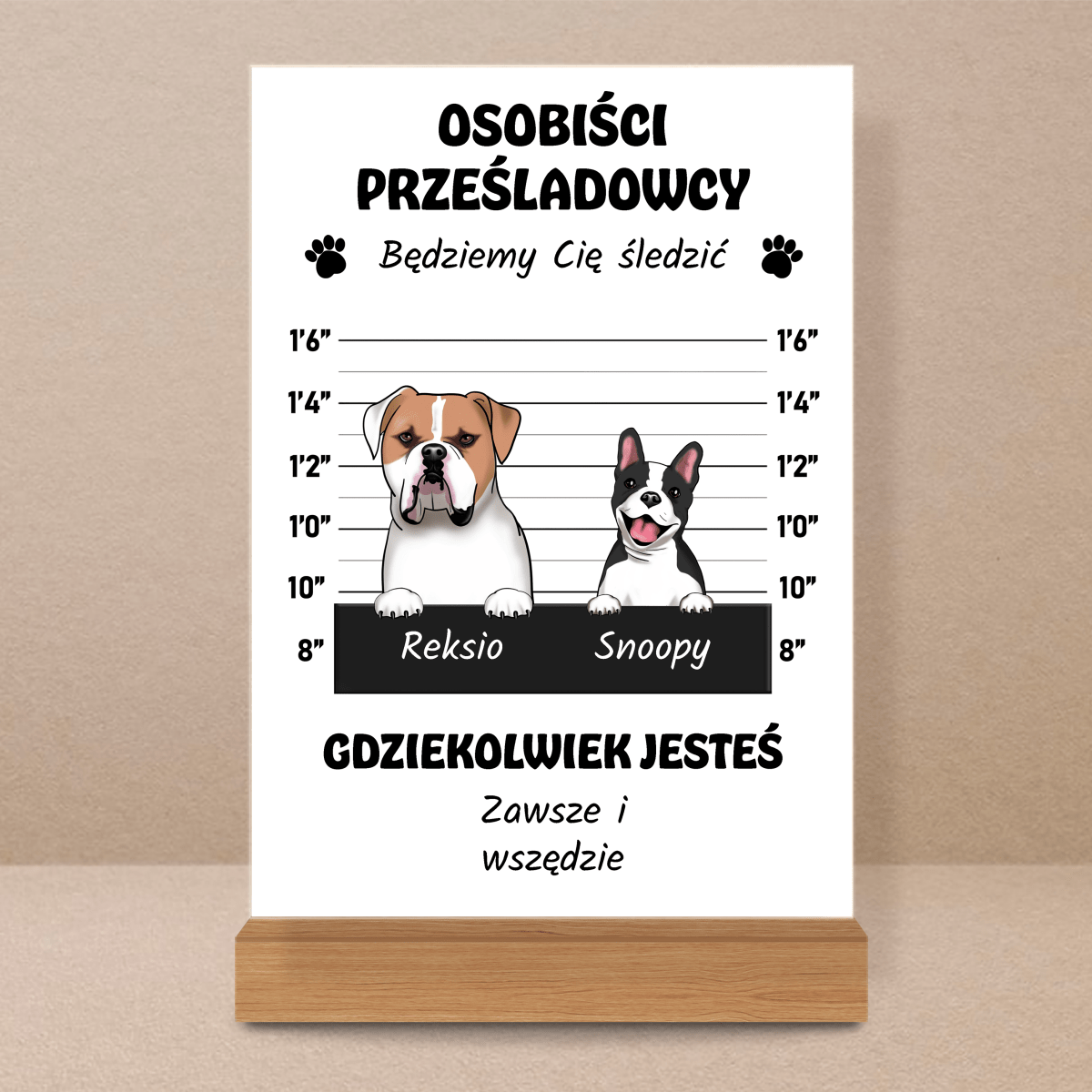 Osobiści prześladowcy - Druk na szkle, spersonalizowany prezent - Adamell.pl