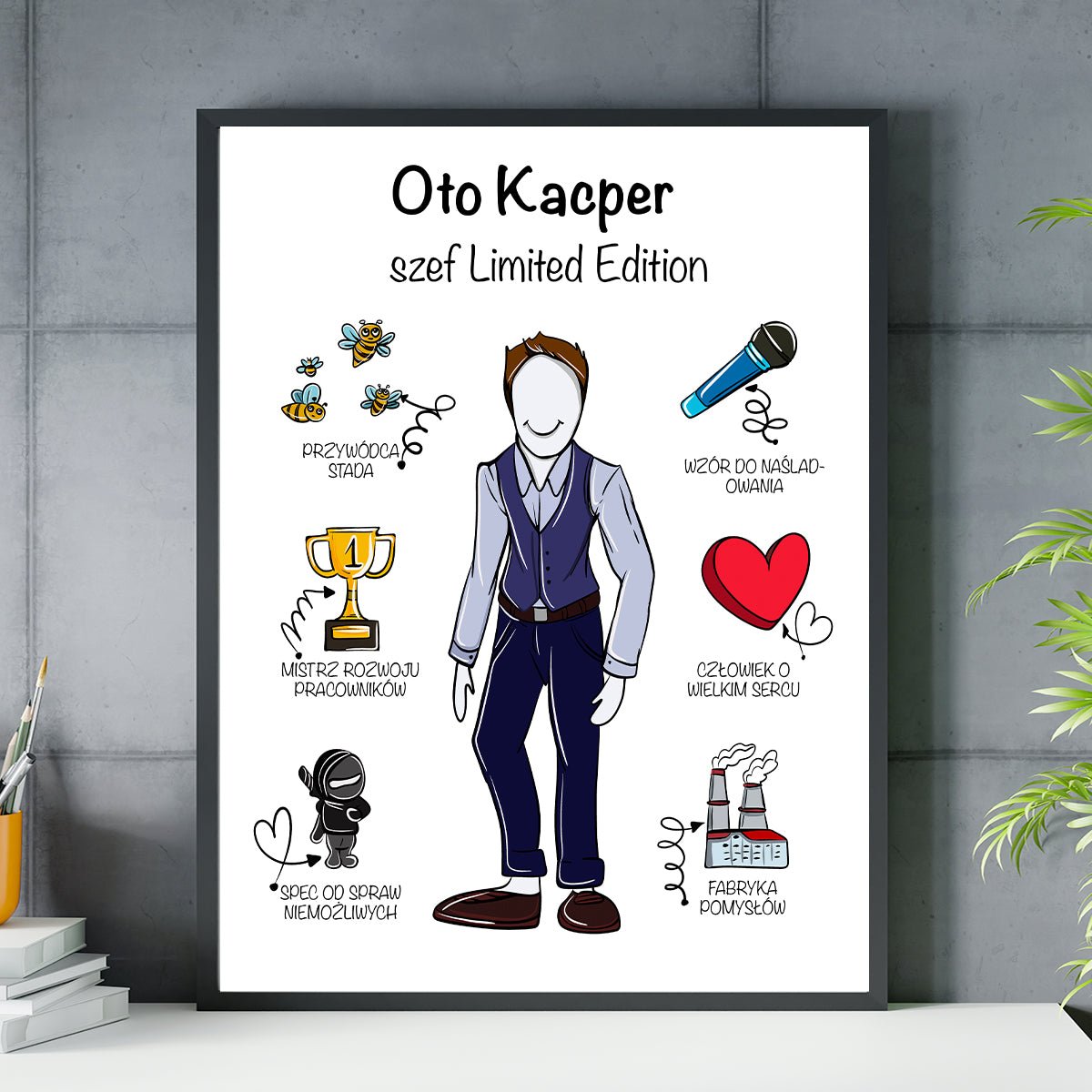 Oto szef - plakat, spersonalizowany prezent dla szefa - Adamell.pl