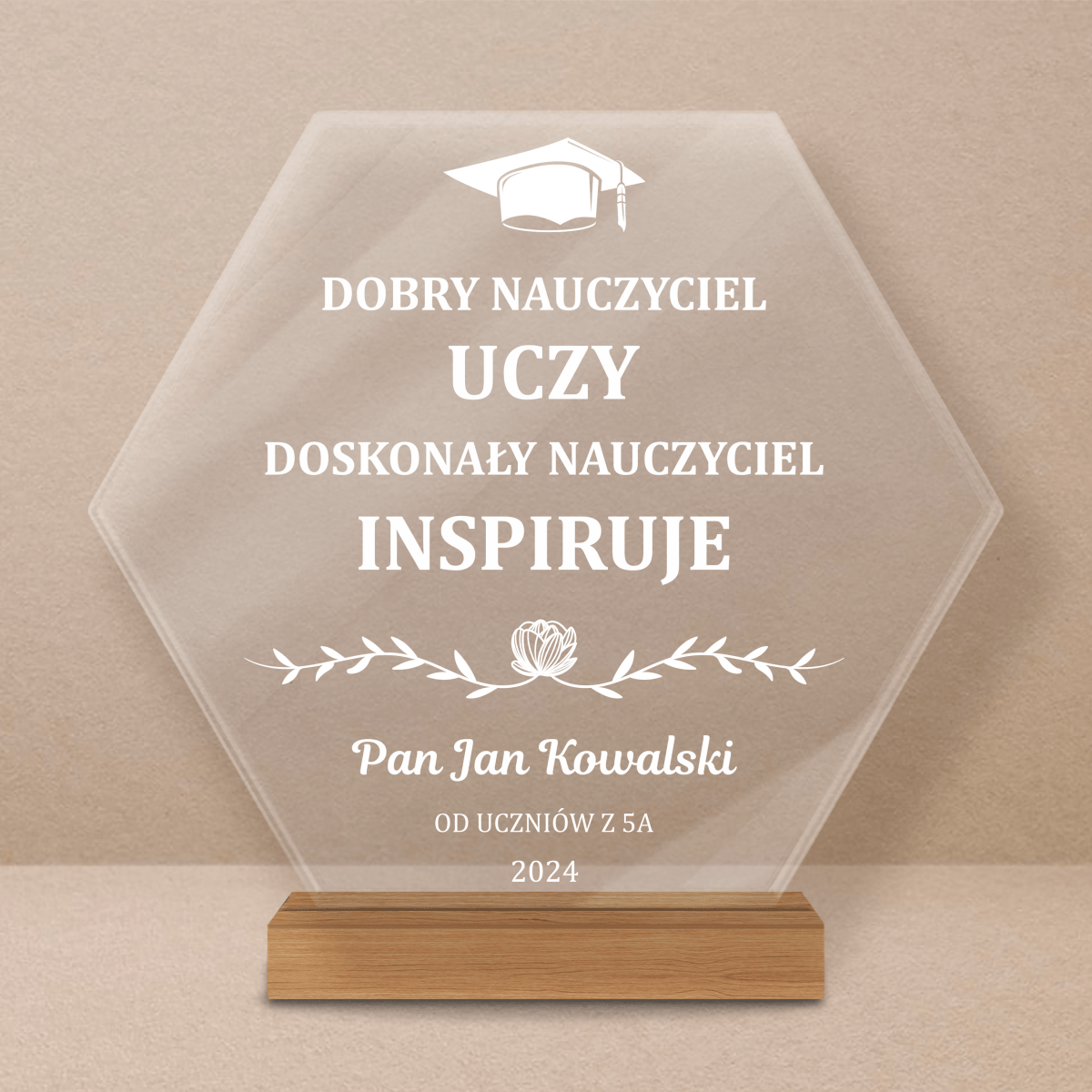 Pamiątka dla nauczyciela - Druk na szkle, spersonalizowany prezent dla nauczyciela - Adamell.pl
