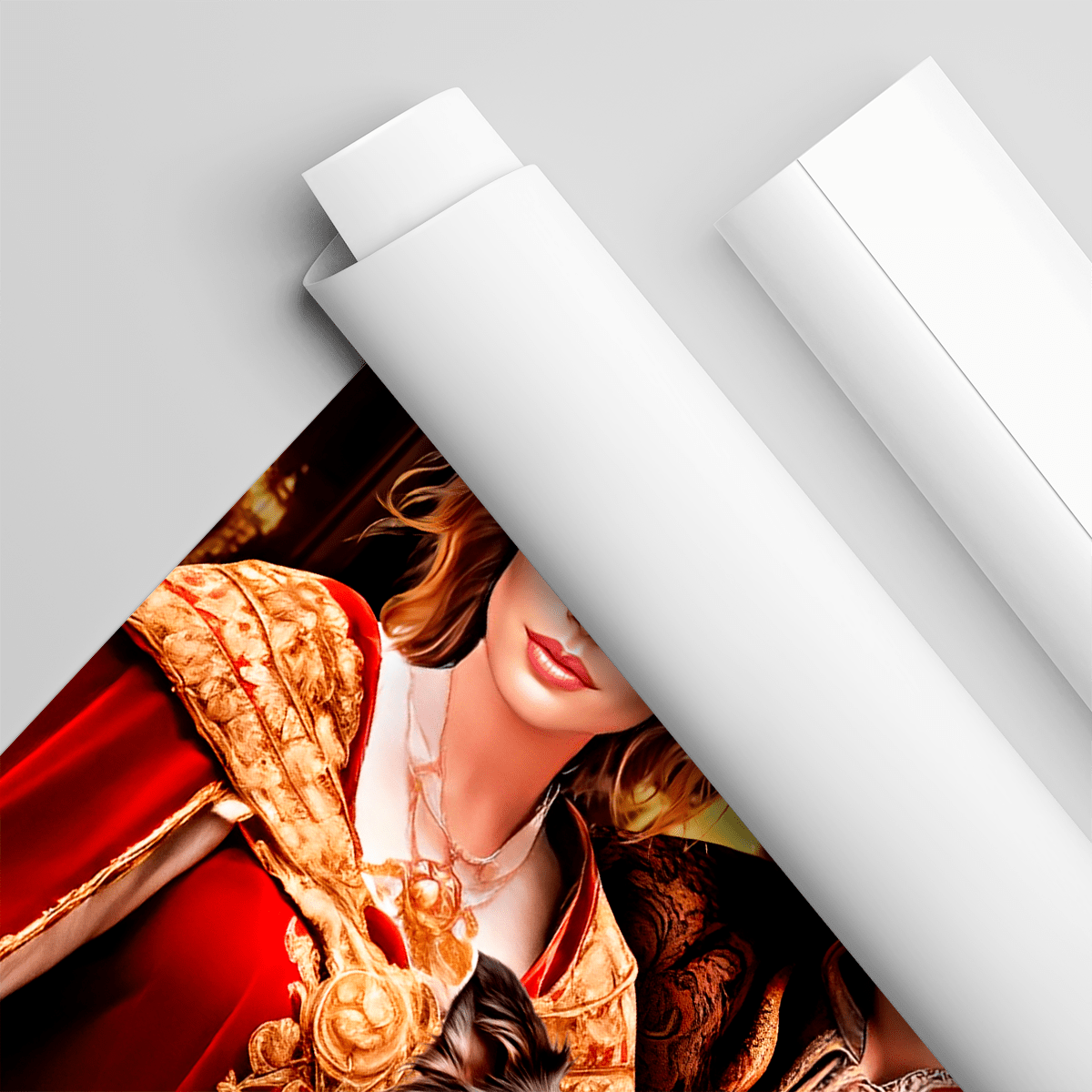 Para królewska z psem - plakat, spersonalizowany prezent dla pary - Adamell.pl