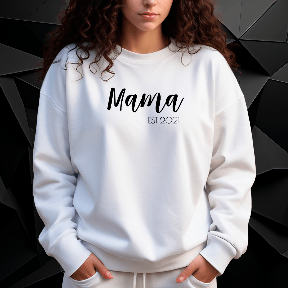 Personalizowana bluza damska z własnym nadrukiem MAMA - prezent dla mamy - Adamell.pl