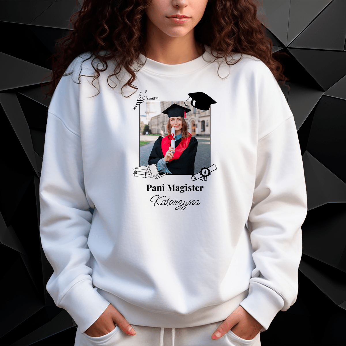 Personalizowana bluza damska z własnym nadrukiem PANI MAGISTER - prezent dla niej - Adamell.pl