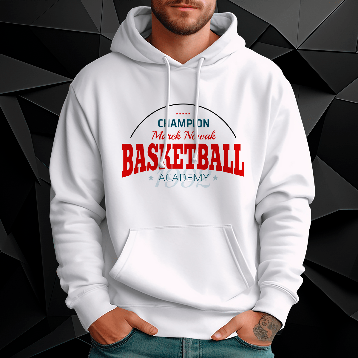 Personalizowana bluza męska z własnym nadrukiem BASKETBALL - prezent dla niego - Adamell.pl