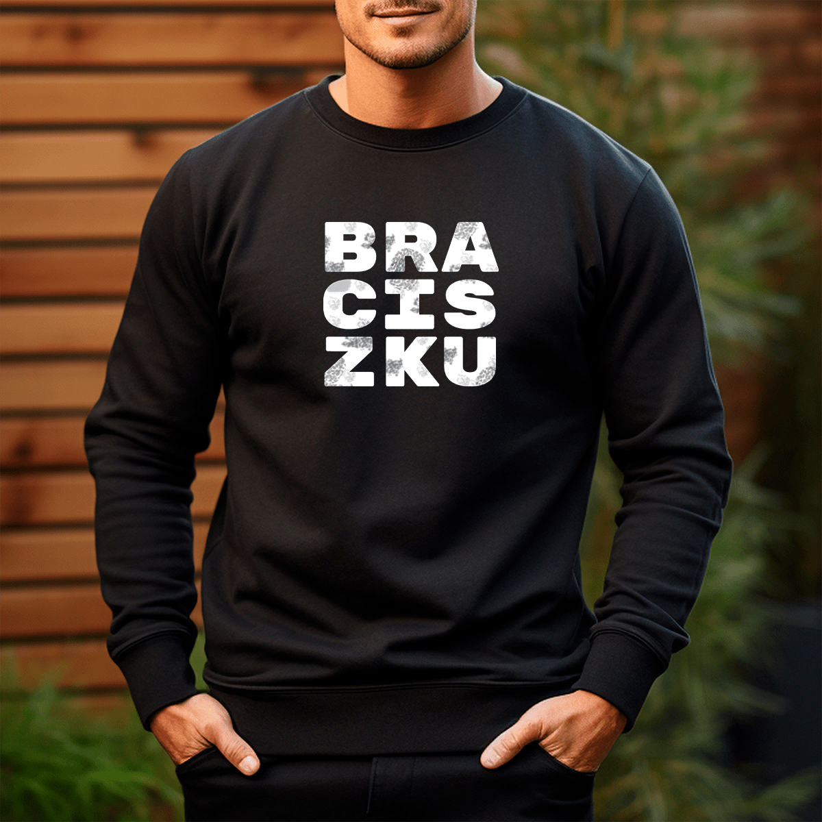 Personalizowana bluza męska z własnym nadrukiem BRACISZKU - prezent dla brata - Adamell.pl
