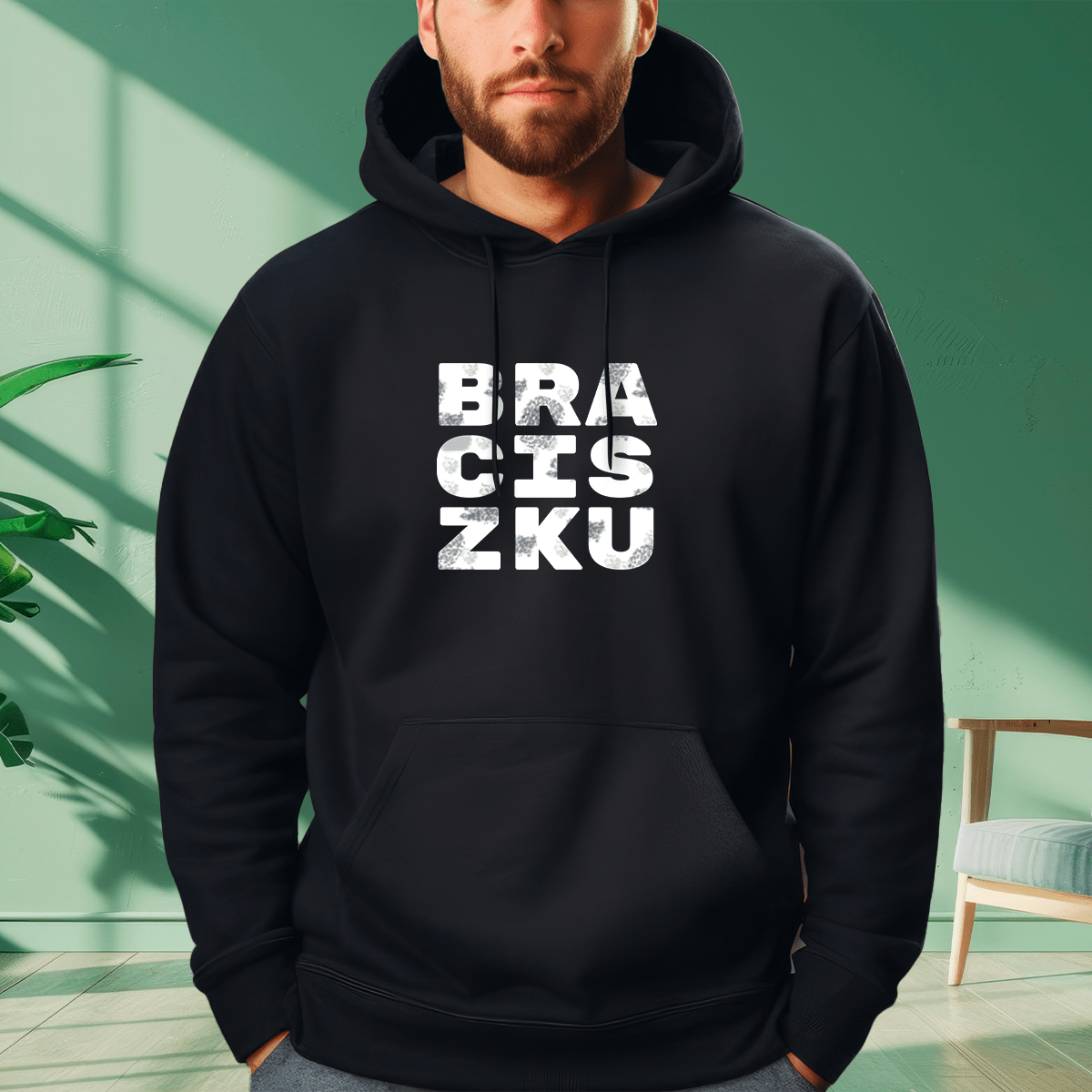 Personalizowana bluza męska z własnym nadrukiem BRACISZKU - prezent dla brata - Adamell.pl