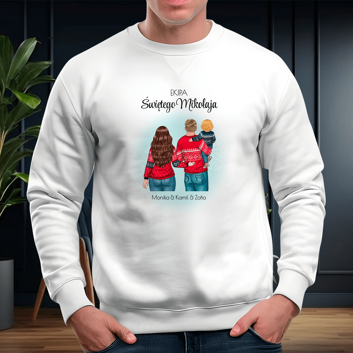 Personalizowana bluza męska z własnym nadrukiem EKIPA ŚWIĘTEGO MIKOŁAJA - prezent dla taty - Adamell.pl