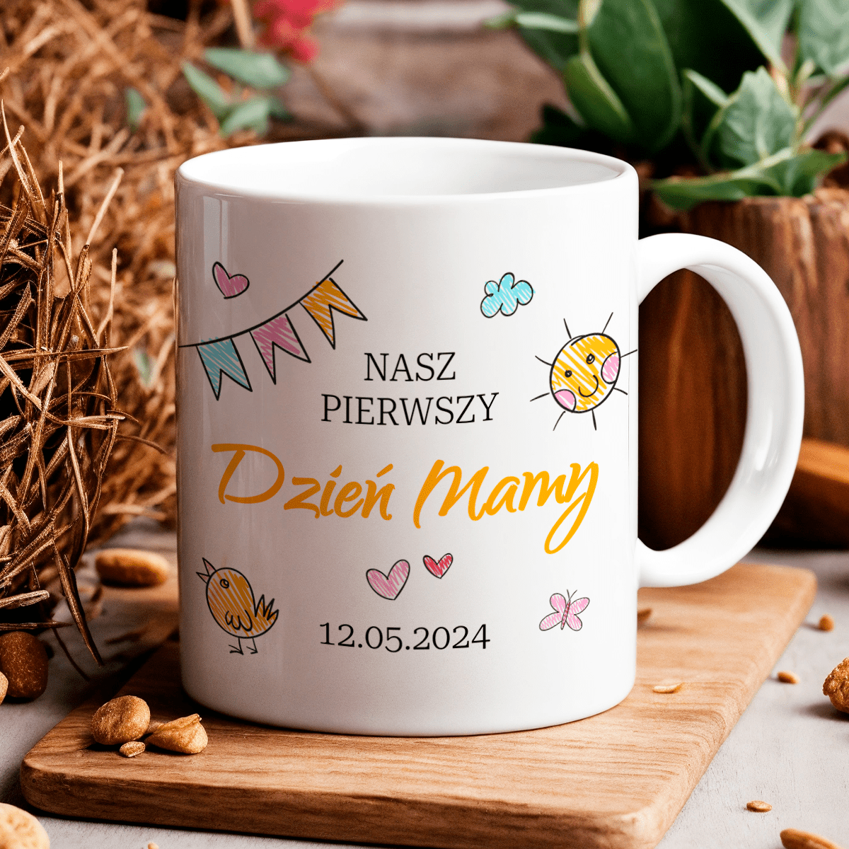 Pierwszy dzień mamy - 1x Kubek z nadrukiem, spersonalizowany prezent dla mamy - Adamell.pl