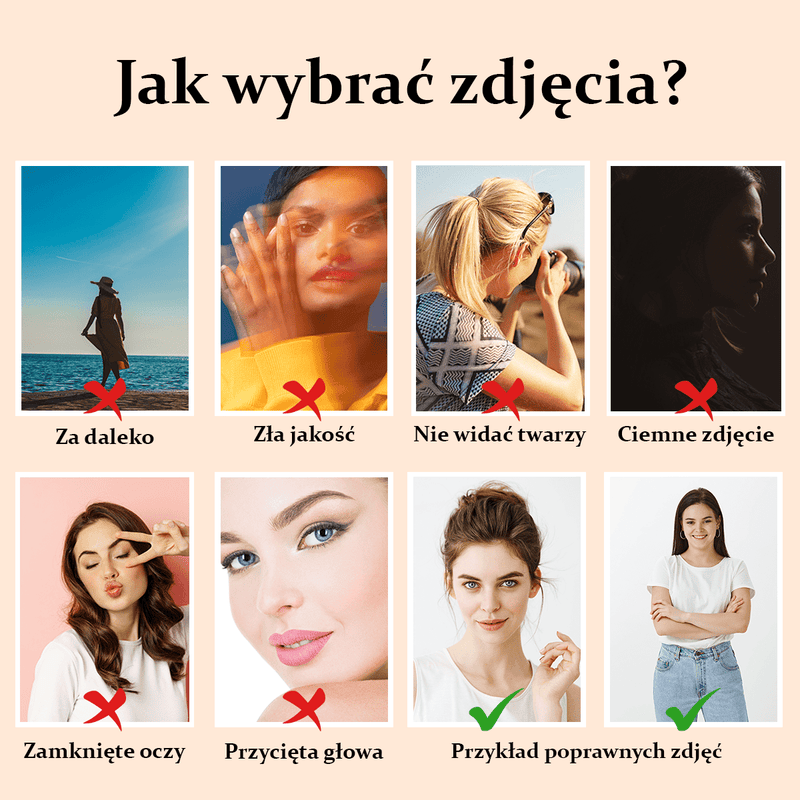 Portret damy - druk na płótnie, spersonalizowany prezent dla siostry - Adamell.pl