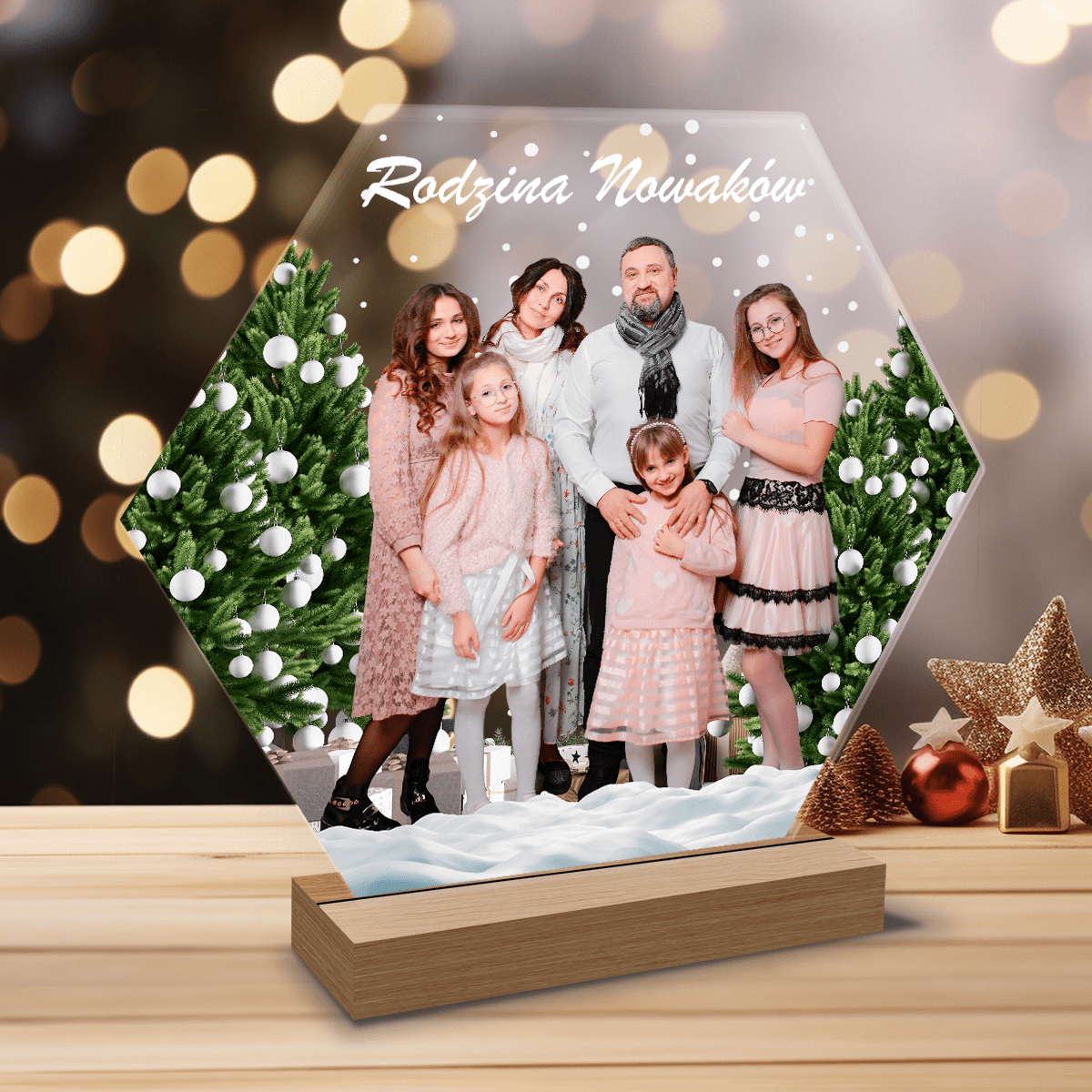 Rodzinne zdjęcie świąteczne - Druk na szkle, spersonalizowany prezent dla rodziców - Adamell.pl