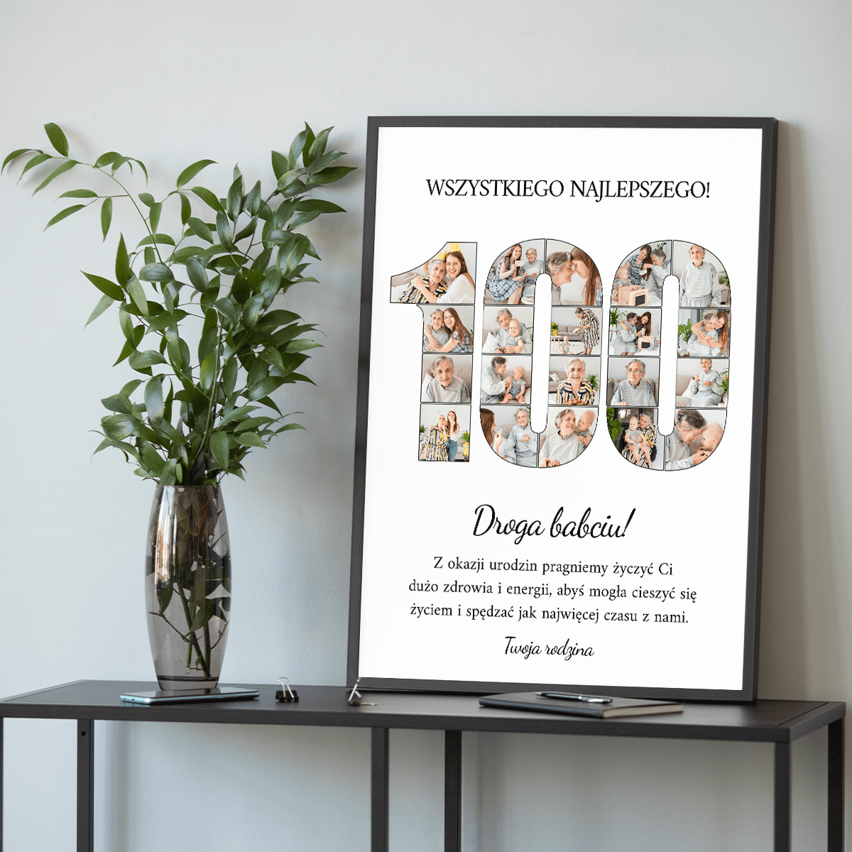 Setne urodziny - plakat, spersonalizowany prezent dla babci - Adamell.pl