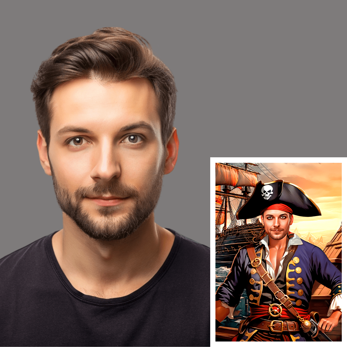 Słynny pirat - druk na płótnie, spersonalizowany prezent dla niego - Adamell.pl