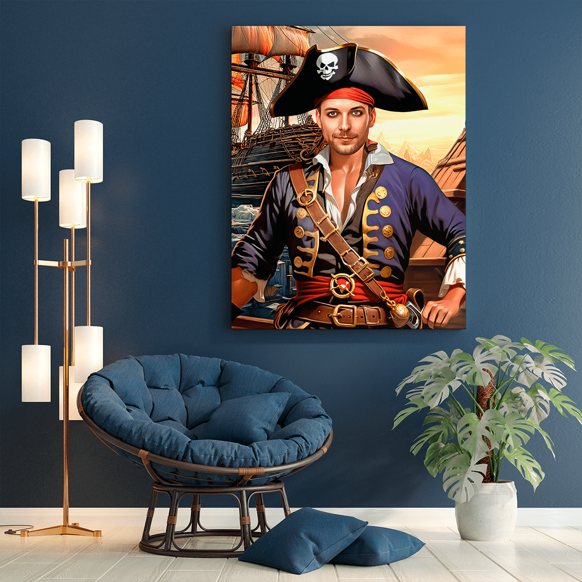 Słynny pirat - druk na płótnie, spersonalizowany prezent dla niego - Adamell.pl