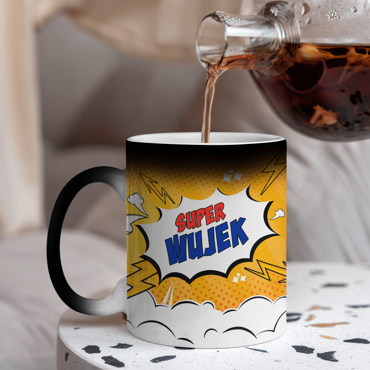 Super wujek Clipart - 1x Kubek magiczny z nadrukiem, spersonalizowany prezent dla wujka - Adamell.pl