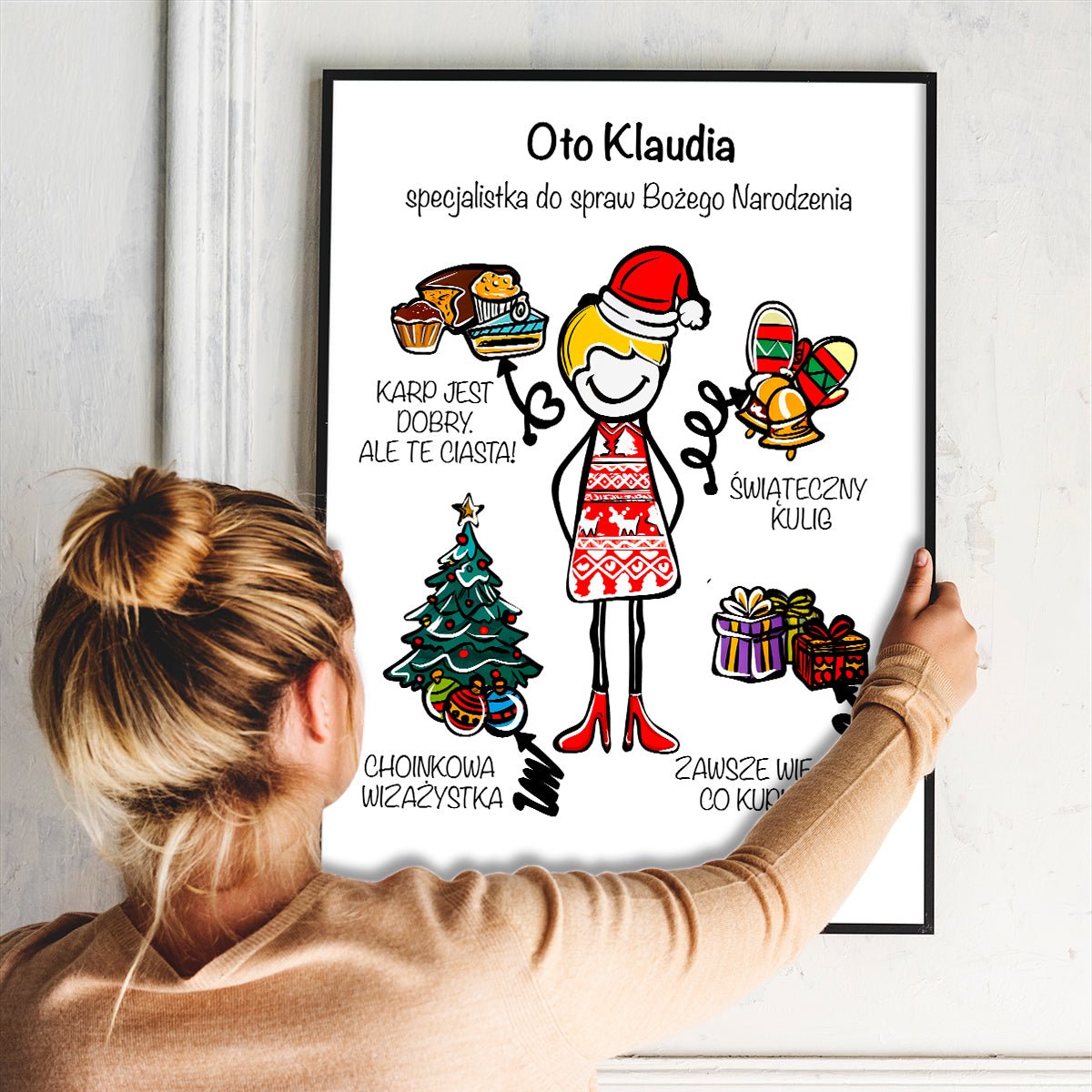 Świąteczna specjalistka - plakat, spersonalizowany prezent dla dziewczyny - Adamell.pl