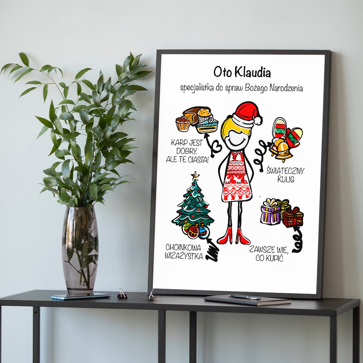 Świąteczna specjalistka - plakat, spersonalizowany prezent dla dziewczyny - Adamell.pl