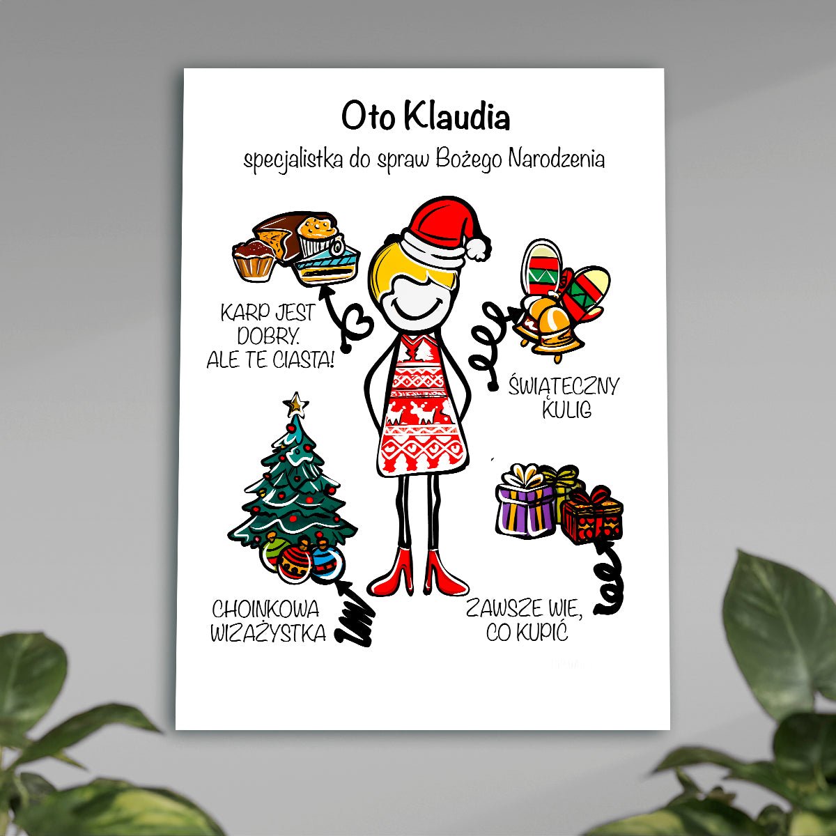 Świąteczna specjalistka - plakat, spersonalizowany prezent dla dziewczyny - Adamell.pl