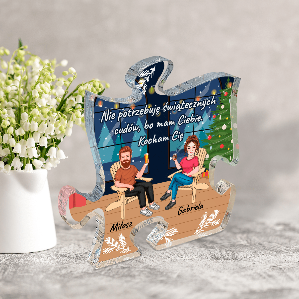 Świąteczny cud - Druk na szkle - puzzel, spersonalizowany prezent dla męża - Adamell.pl