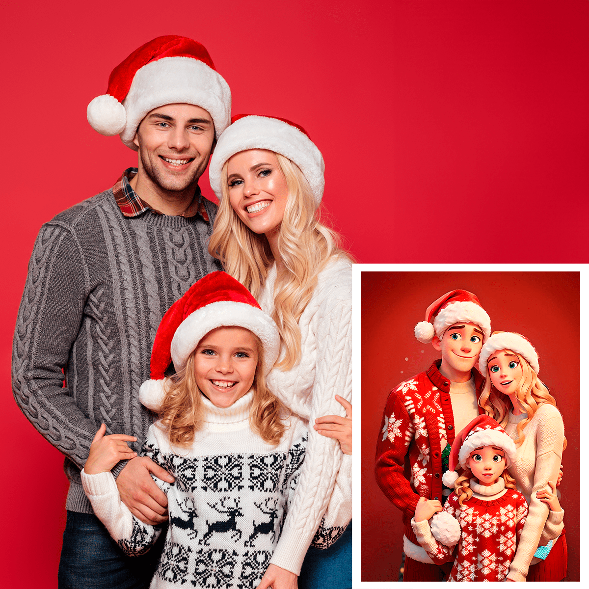 Świąteczny czas z rodziną - druk na płótnie, spersonalizowany prezent dla rodziców - Adamell.pl