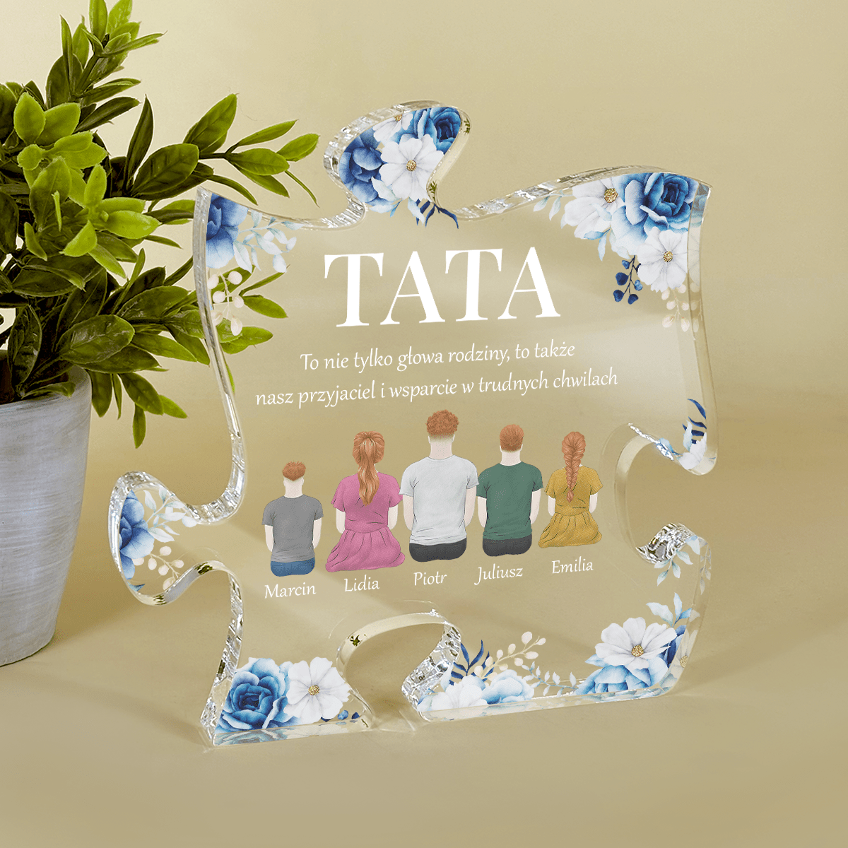 Tata naszym przyjacielem - Druk na szkle - puzzel, spersonalizowany prezent dla taty - Adamell.pl