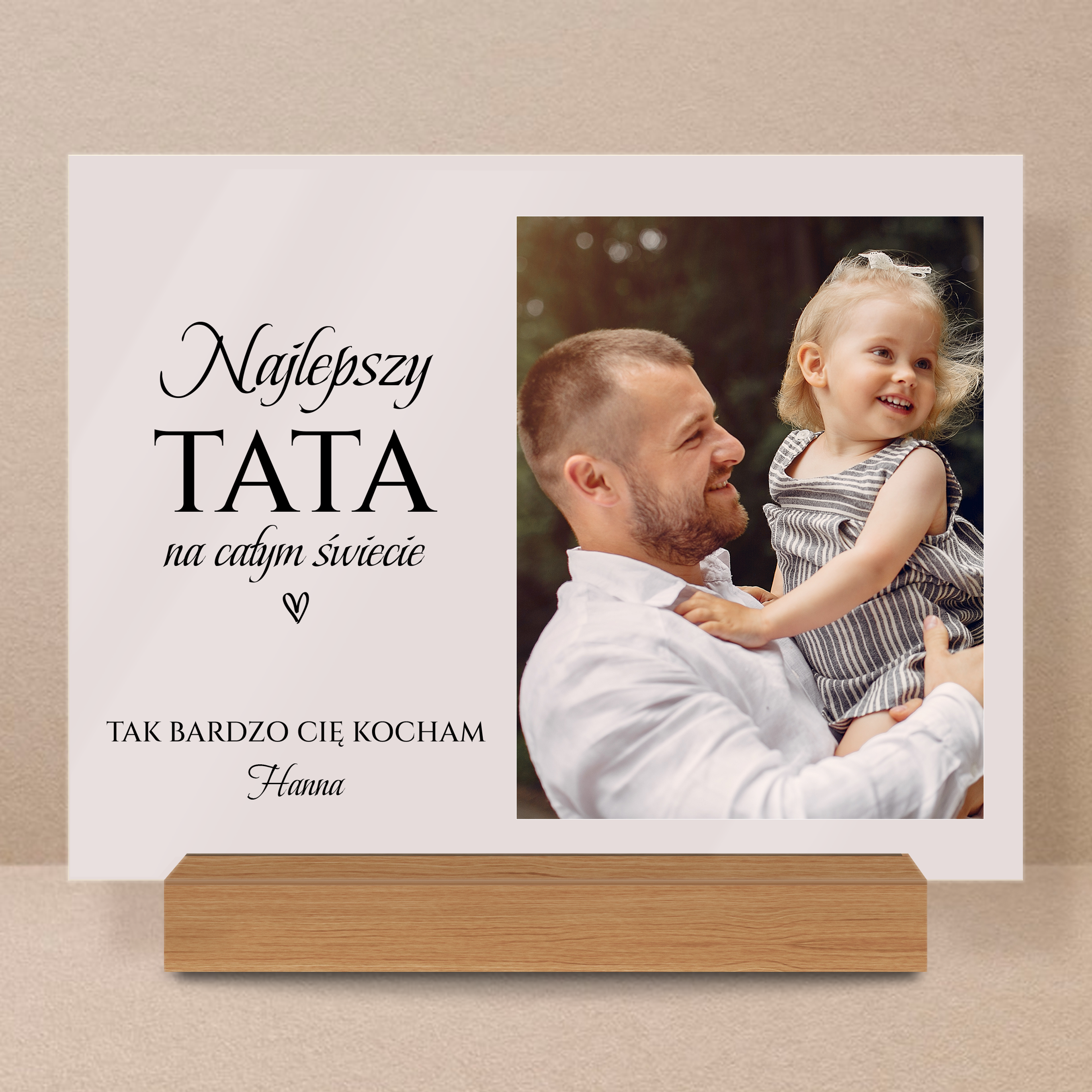 Bardzo Cię kocham tato - Druk na szkle, spersonalizowany prezent dla taty