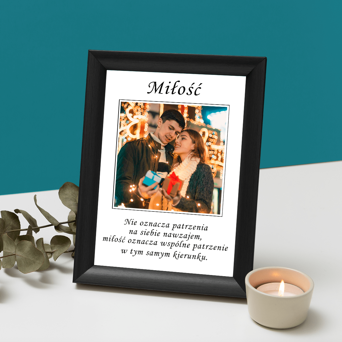 Ten sam kierunek - Druk na szkle, spersonalizowany prezent dla pary - Adamell.pl