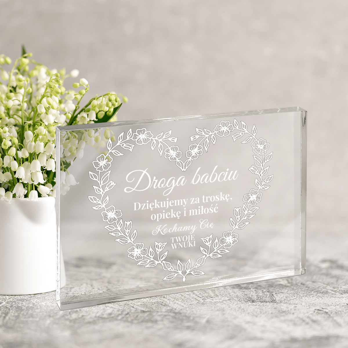 Troskliwa babcia - Druk na szkle, spersonalizowany prezent dla babci - Adamell.pl