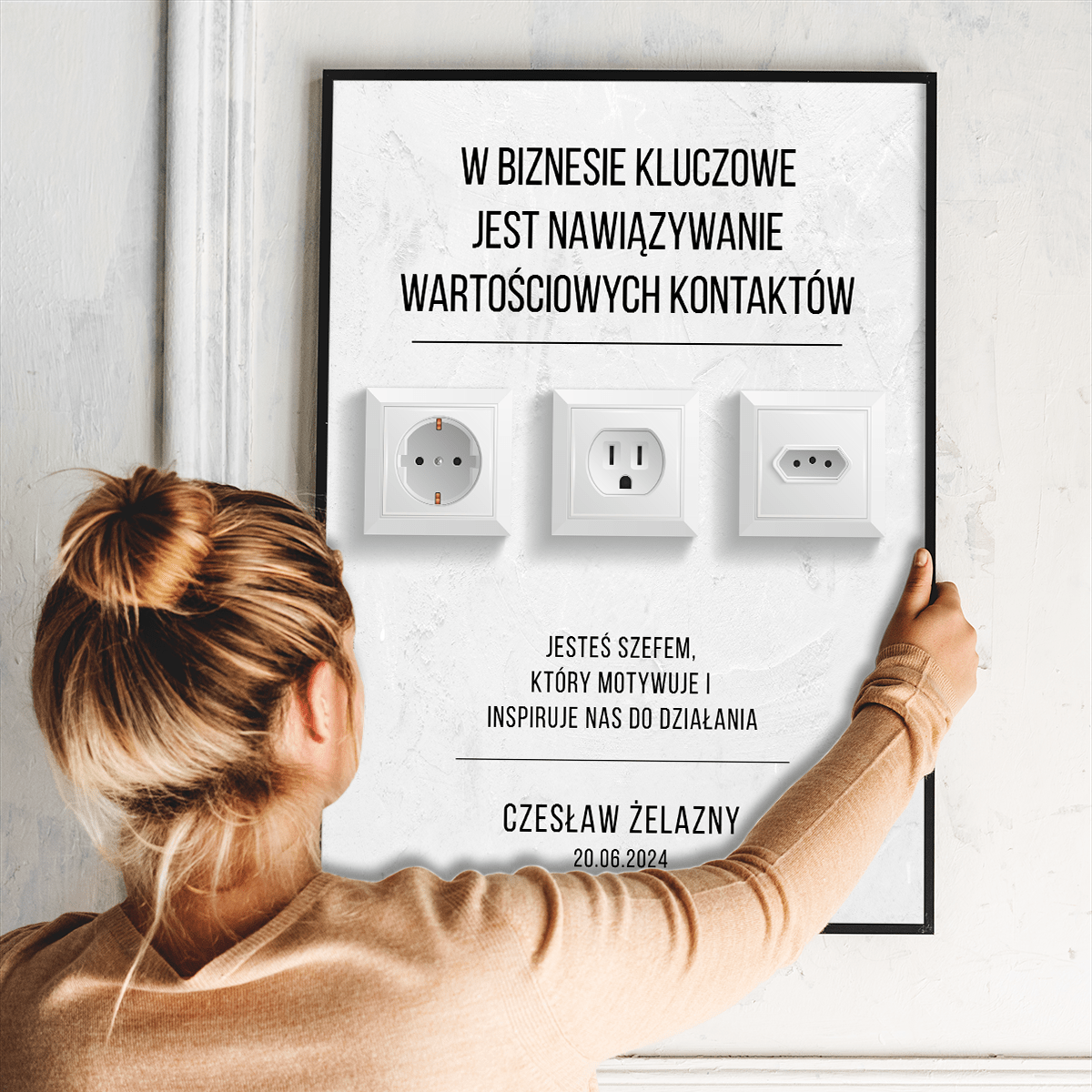 Wartościowe kontakty - plakat, spersonalizowany prezent dla szefa - Adamell.pl