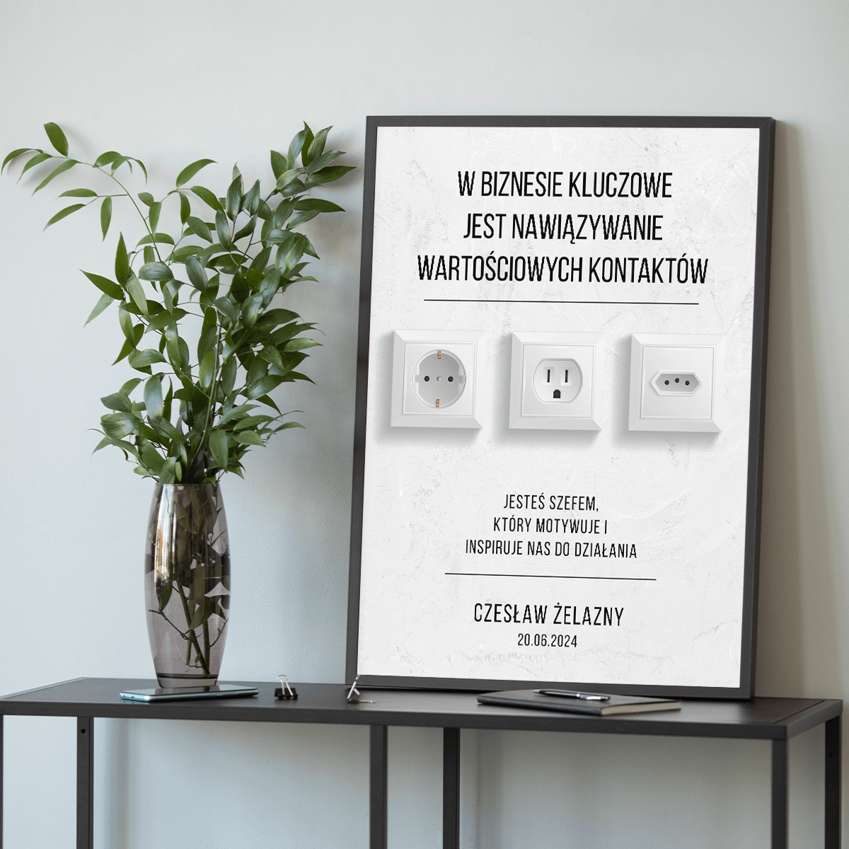 Wartościowe kontakty - plakat, spersonalizowany prezent dla szefa - Adamell.pl